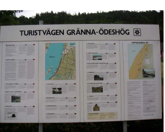 Figur 7  Informationsskylt invid Turistvägen Gränna–Ödeshög–Rök. 