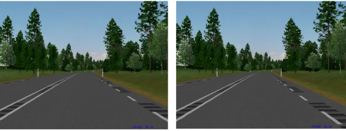 Figure 3 Rumble strip – Placement 1, wide  roadway – narrow shoulder, Swedish design. 