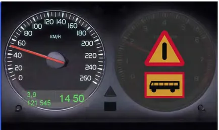 Figure 3  Information on LCD display about school bus ahead. 