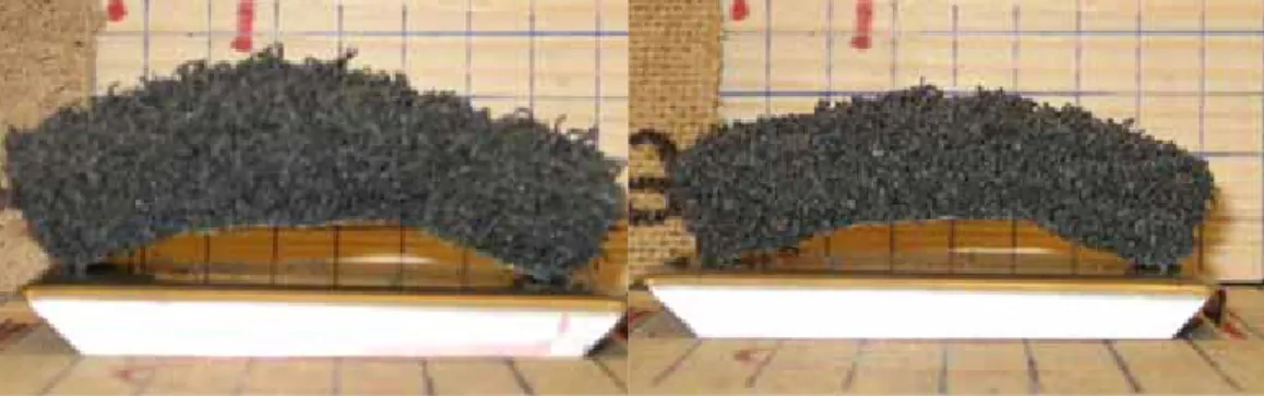 Figure 9.  Fire seal H, Left: exposed to 10C/min  Right: exposed to 5C/min    