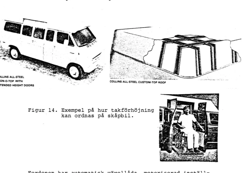 Figur 14. Exempel på hur takförhöjning ' kan ordnas på skåpbil.