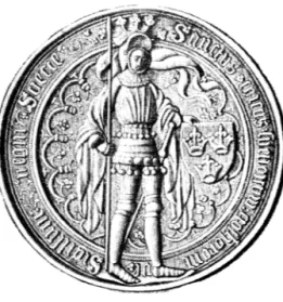 Fig.  3.  Det  svenska  statssigillet,  den s.  k.  riksklämman,  använd av rådet från  1439  och  »in  vti Konung Christierni  II regemente&gt;&gt;