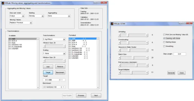 Figure 6.2: This figure shows the second and third window of the Forecast Model Generator GUI.