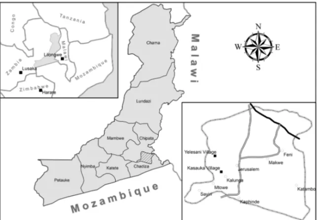 Figure  4-1:  Eastern  Province  (left  corner),  Chipata  district  (main  map),  Eastern  Block (right corner)  