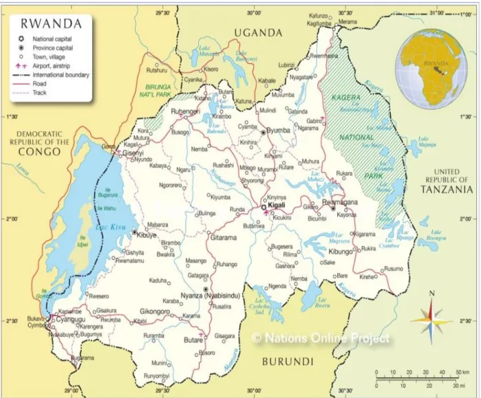 Figure 1. Rwanda map [15]. 