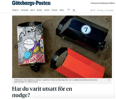 Figure 8: Newspaper article about their nudging example, Göteborgs-Posten(2017) 
