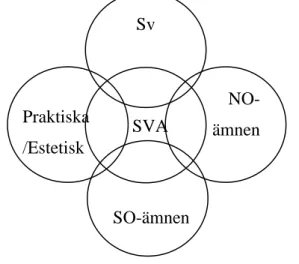 Figur 1. Utvecklingen av språket sker i och utanför undervisningen i svenska som andraspråk  Holmegaard &amp; Wikström (2004:541) 