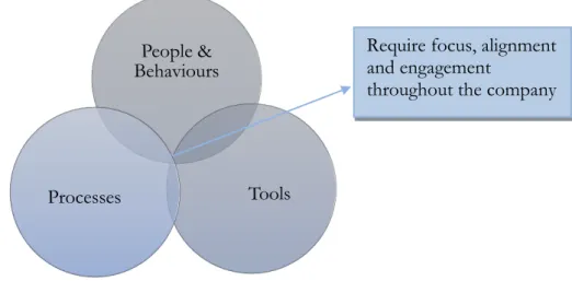 Figure 2.6 Alignment of Process, People and Technology (Ireland, 2005, p. 131). 