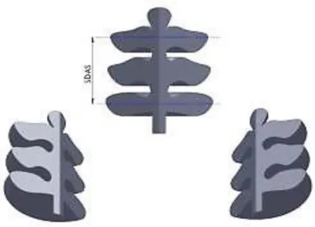 Figure 2.11: Secondary Dendrite Arm Spacing (SDAS), the picture was generated only for the purpose to define SDAS 