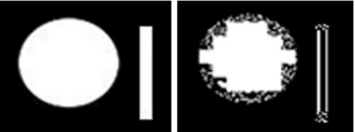 Figure 2-4. Blobs, to the left original image and to the right image with blobs. 