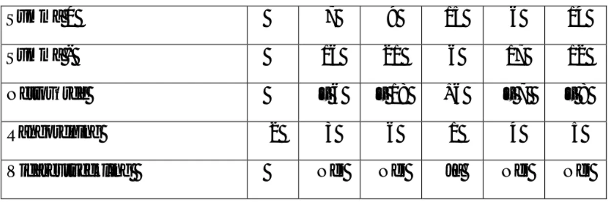 Tabell 2: Relativ beslutsmatris. 