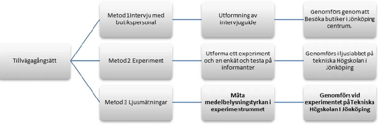 Figur 1: Visar en modell över metoder och tillvägagångssätt. 