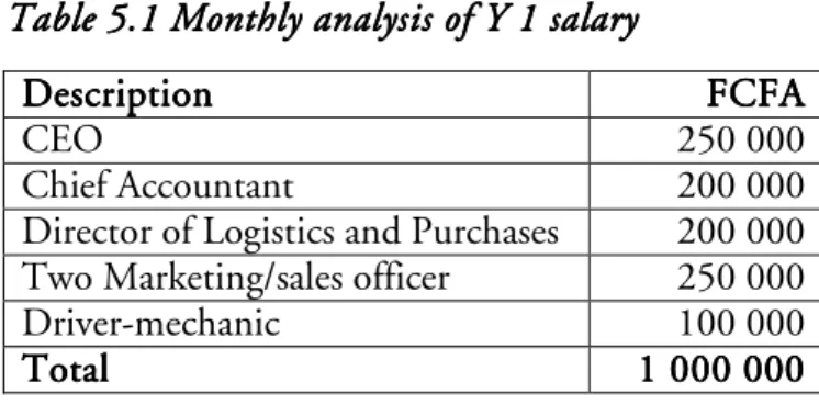 Table 5  5  5  5.1 Monthly analysis of Y 1 salary .1 Monthly analysis of Y 1 salary .1 Monthly analysis of Y 1 salary .1 Monthly analysis of Y 1 salary     Description