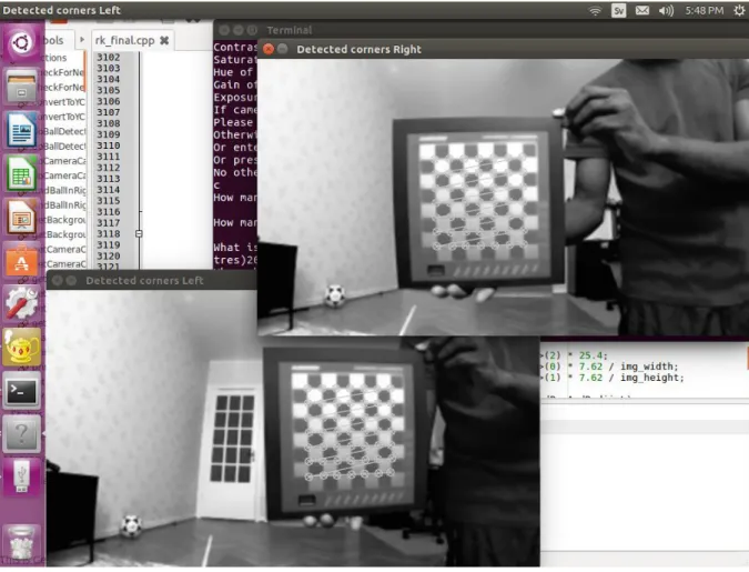 Figure 7 Chessboard corners identified during a step of camera calibration 