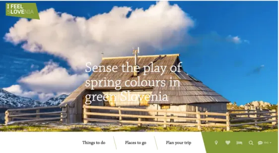 Figure 1: The opening page of the &#34;I feel Slovenia&#34; website 