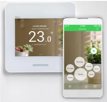 Figure 3 - The Schneider Electric Wiser App and the Home Touch Digital Monitor.  65