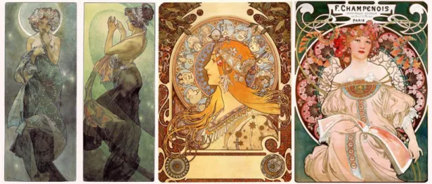 Figur 6. Study for The Moon, 1902. Study for The North Star, 1902. Zodiac, 1896. F. 