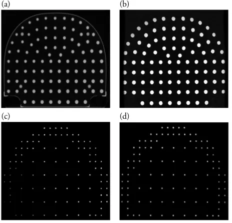 Figure 3.2: Axial Images of the GE and Spectronics phantoms used in this study. Com- Com-puted Tomography and Gradient echo Magnetic resonance images of the Spectronics (a