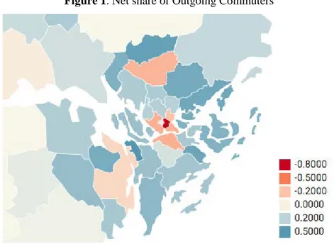 Figure 1. Net share of Outgoing Commuters 