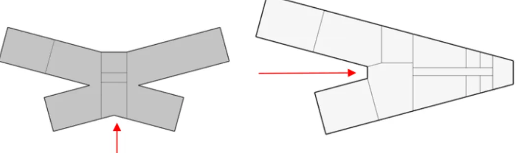 Figur 7. Skisser på planlösningar. egen bearbetning 