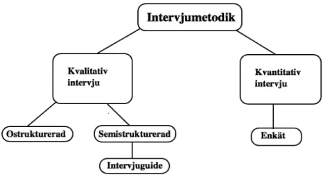 Figur 1: Figuren visar olika varianter av intervjumetodiken. 