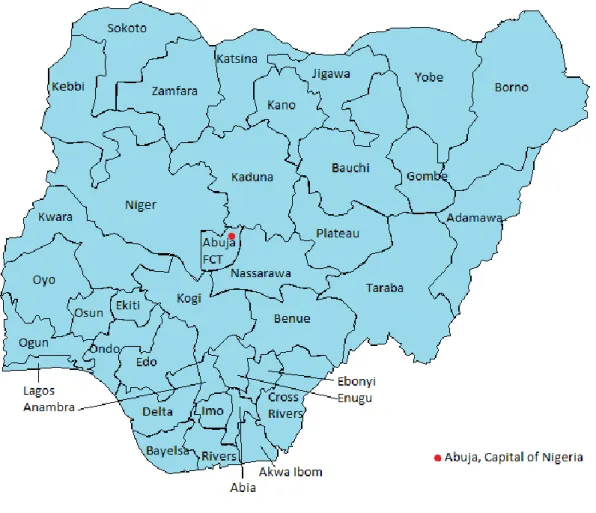 Figure 2 Map of Nigeria 