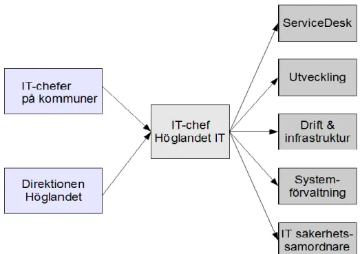 Figur 6. Organisationsschema Höglandet IT (egen figur). 