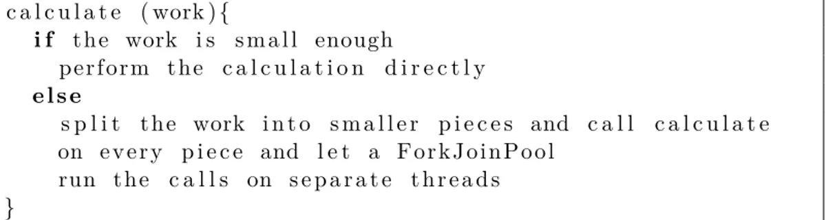 Figure 3.3: Fork/Join pseudo code