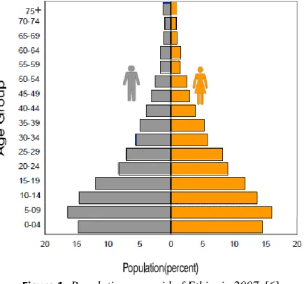 Figure 1. Population pyramid of Ethiopia 2007. [6] 