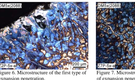 Figure 8. Microstructure at the metal-mould       Figure 9. Microstructure behind the abnormal        interface with sparse fraction primary phase       structure presented in  figure 8