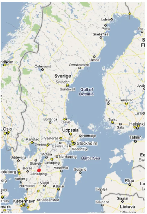 Figure 2. Map of IKEA stores in Sweden (Inter IKEA Systems, B.V, 2011) 