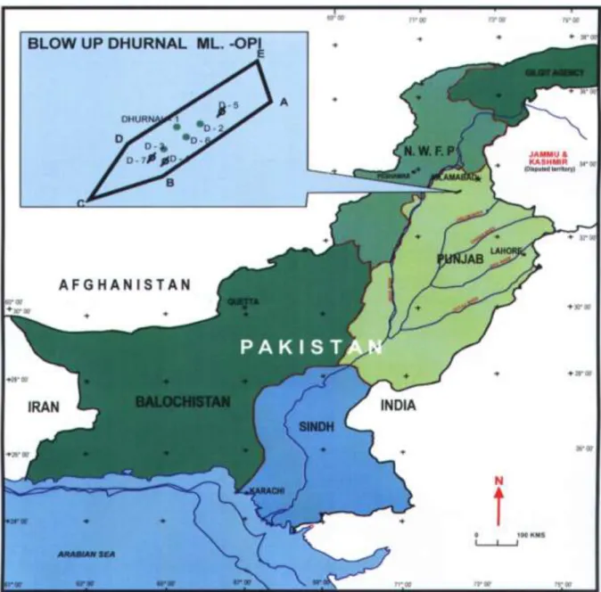 Figure 1.3: Location map of the Dhurnal oil field (Source: PPIS) which is the area of interest in  this study