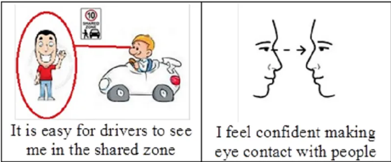 Fig 1. Example of statements presented with images to enhance understanding.