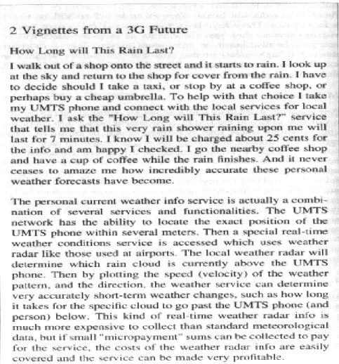 Figure 2.3:  Vignettes from 3G Future 