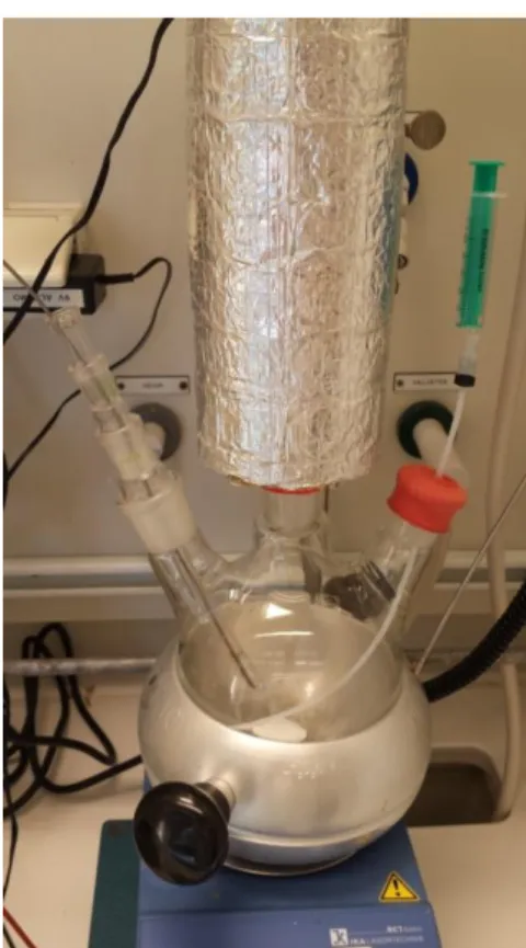 Figure 10. Plastic tube through septa for sampling in the boiler. 