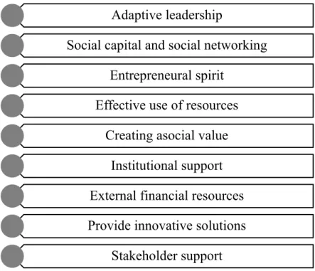 Table 4 Success factor to social enterprises extracted from the literature review 