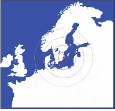 Figure  4-2 Kalmar's Location in Europe   (Kalmar Municipality, 2006) 