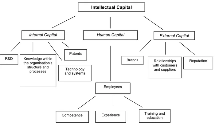 Figure 2-1 Summary of intellectual capital structure (Petty &amp; Cuganesan, 2005) 