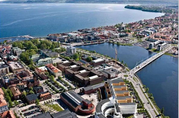 Figur 4 Flygbild över delar av Jönköpings stad  Bild: Jönköpings kommun 