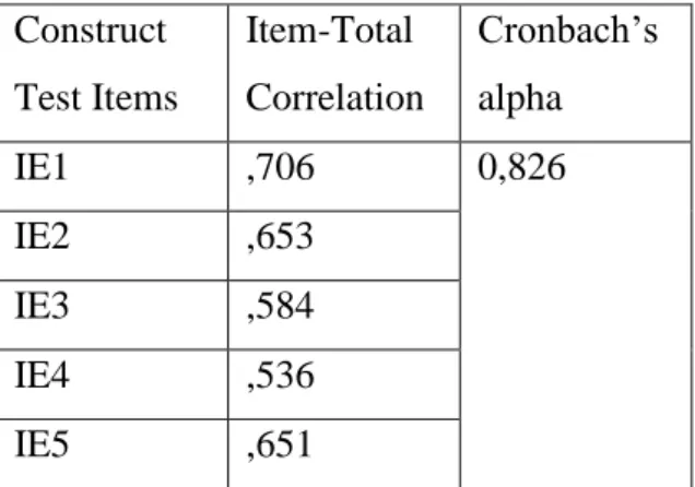 Table 12. Information Elaboration Construct Reliability 