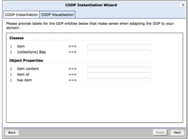 Fig. 2. XDP Template-based CODP Instantiation UI displaying the Bag CODP