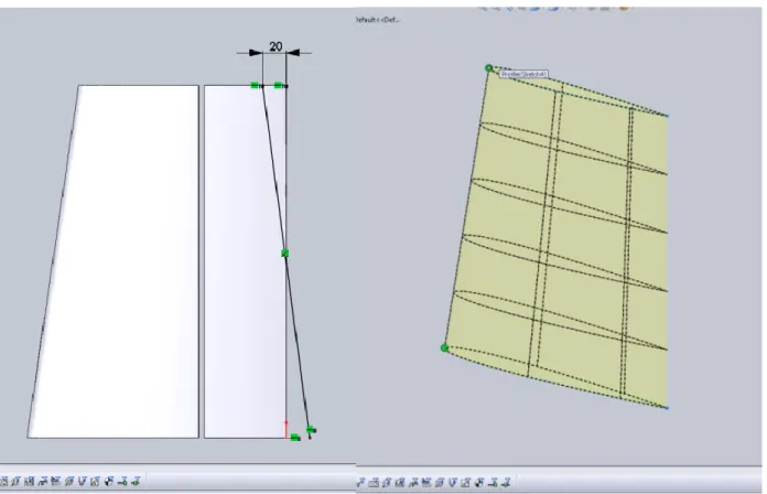 Figure 6. The swept TE and a wing body extruded with the Loft feature. 