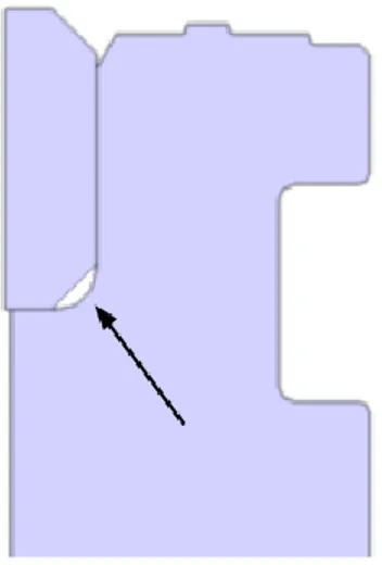 Figur 10. Den nedre fasen mot sätet i cylinderfodret. 