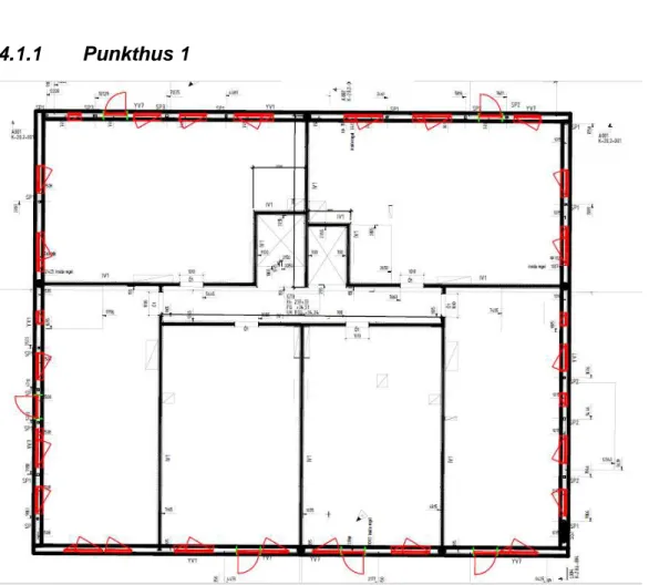 Figur 4 Planlösning för punkthus 1 