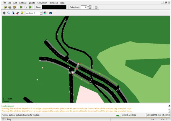 Fig. 1: The SUMO GUI showing a traffic network.