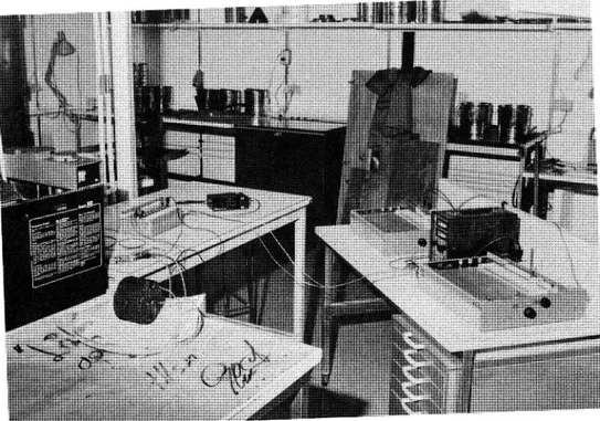 Fig. 1 General views of the setup. The sample with the thermistors the wa terbath and the