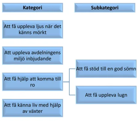 Figur 1: Kategorisering i tema 1: Främjande faktorer  