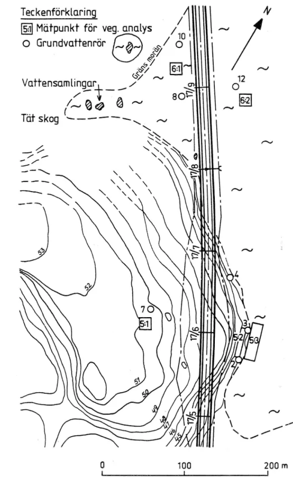 Figur 4. Plankarta över observationsområdet Lindbäck