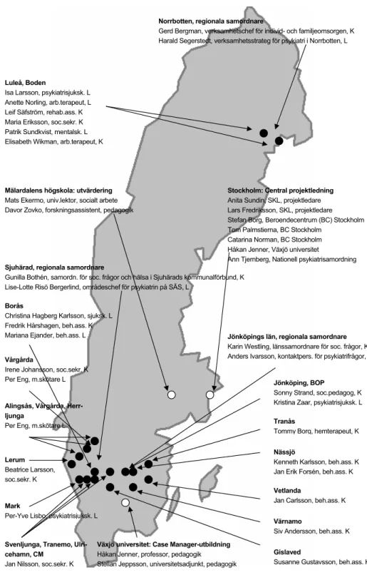 Figur 3. Deltagare i SKL:s metodutvecklingsarbete (K=kommun, L=landsting). 