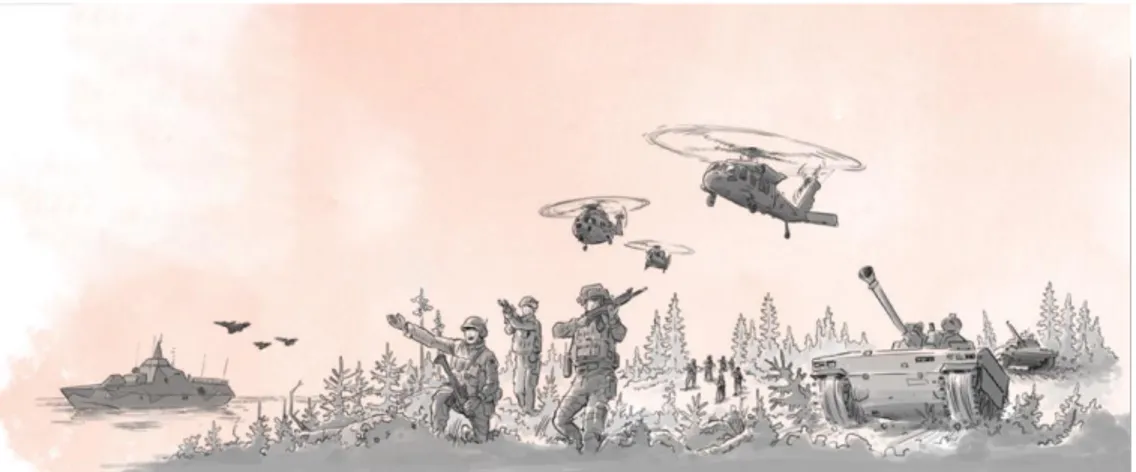 Figur 12 Soldater. Illustratör: Arvid Steen (MSB.se 2018) 